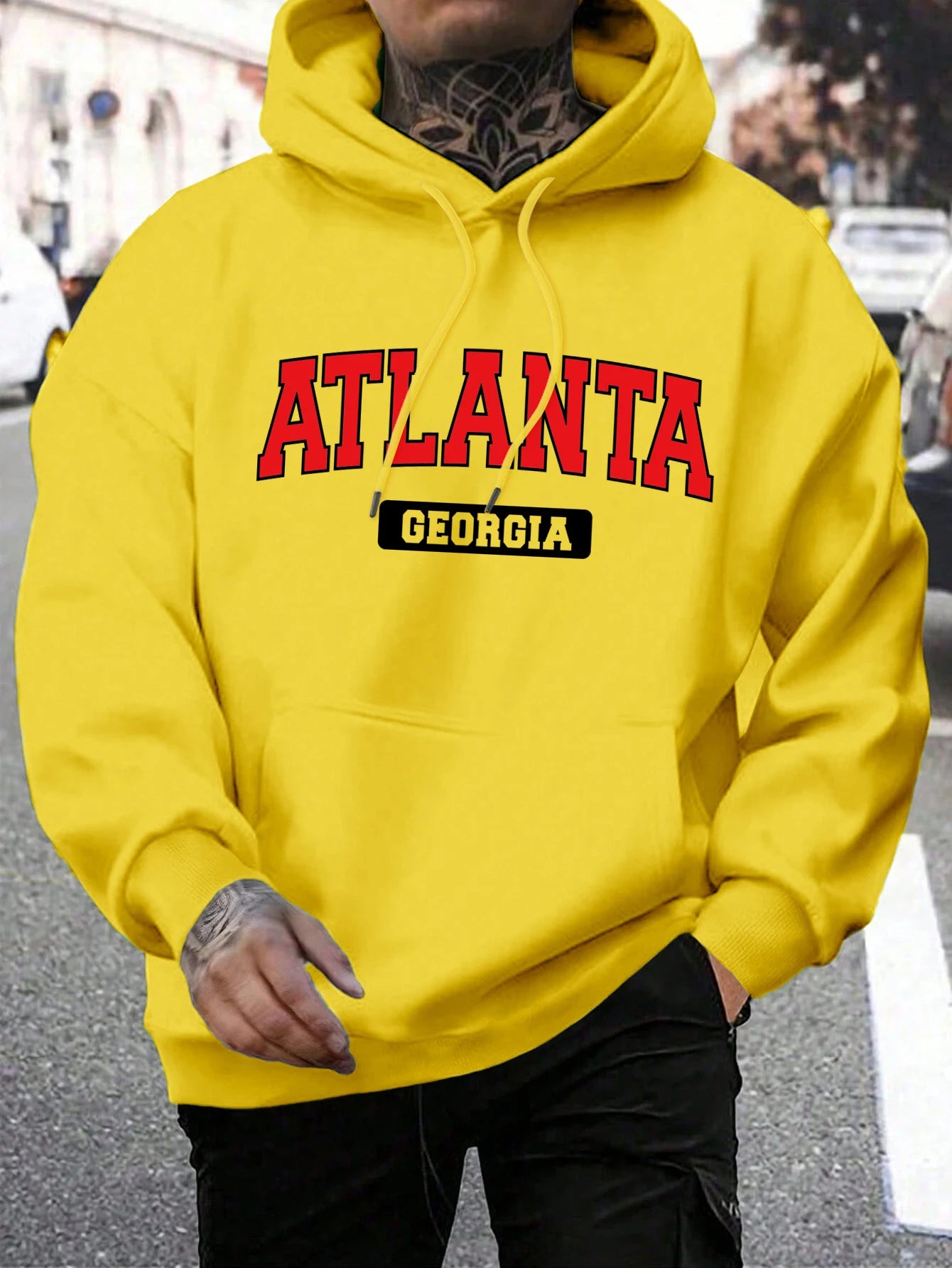 Atlanta feorgia atlanta feorgia impressão moletom masculino harajuku casual com capuz moda solta hoodie vintage velo topos