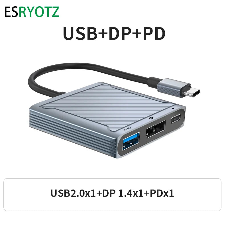 8K 60Hz USB C para Displayport 144Hz hud Thundrbolt USB-C para DP 3 em 1 Hub dock cabo Tipo C para DisplayPort 1.4 cabo para Mackbook