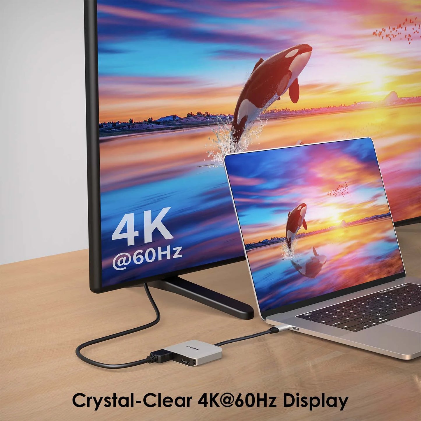 Wavlink 3-em-1 usb c para adaptador hdmi duplo com entrega de energia de 87w 4k @ 60hz para laptops macbook pro/air dell thunderbolt 3/4