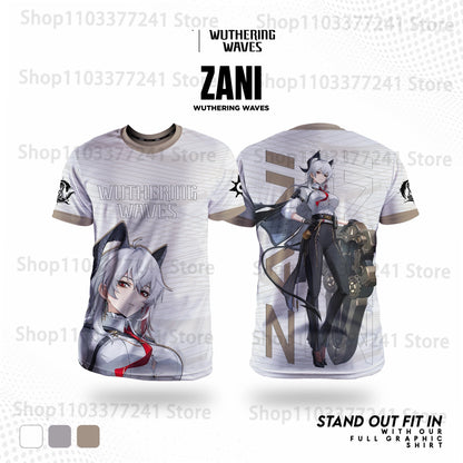 Jogo Wuthering Waves Role Playing Camisetas 3D Phrolova Impressão Unissex Anime Camisetas Homens/Mulheres Manga Curta O-pescoço Camiseta Criança Y2k Tops