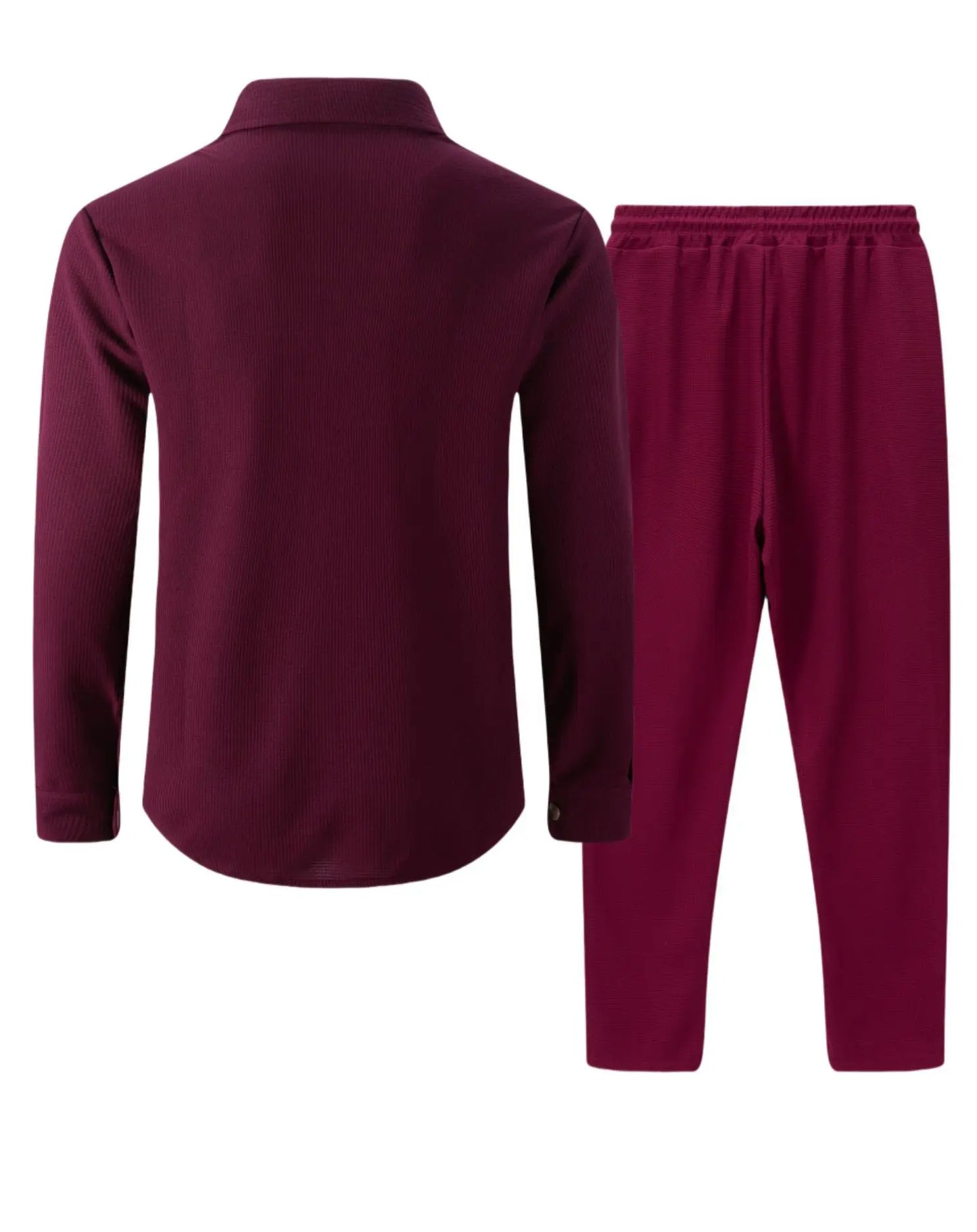 Jaqueta masculina de trabalho com verificação de waffle, jaqueta elegante com botão de lapela e calças compridas, confortável, respirável, casual, roupa de negócios, 1/2 peças