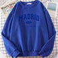 Espanha madrid est 1902 los blancos impressão dos homens com capuz roupas oversize crewneck agasalho solto pulôver masculino streetwear