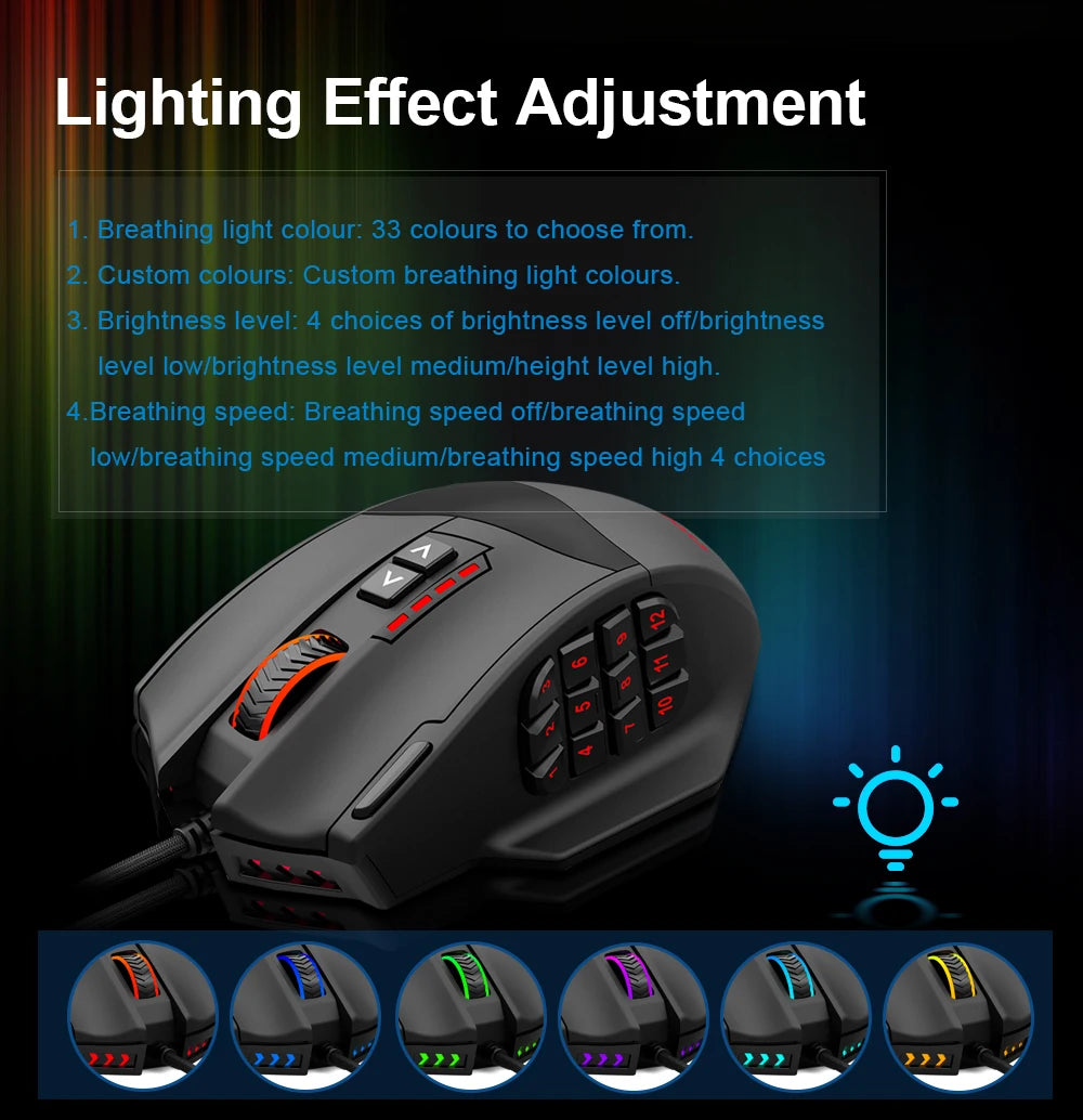 E-YOOSO X-39 USB Wired RGB Gaming Mouse 24000 DPI SG8960 19 botões mouse óptico de jogo programável para computador PC laptop