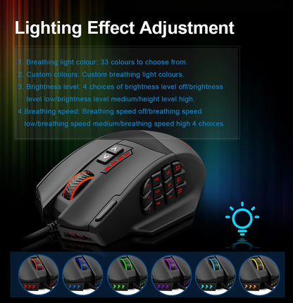 E-YOOSO X-39 USB Wired RGB Gaming Mouse 24000 DPI SG8960 19 botões mouse óptico de jogo programável para computador PC laptop