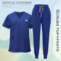 Unissex uniformes cirúrgicos clínicos beleza spa workwear mulher enfermeira médica esfrega conjunto dentista calças superiores terno de enfermagem de alta qualidade