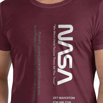 Camiseta esportiva masculina Nasa Space, aconchegante, camiseta grande