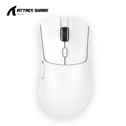 Mouse sem fio Attack Shark R1 18000dpi, 1000 Hz PAW3311, conexão Bluetooth tri-mode, mouse macro para jogos