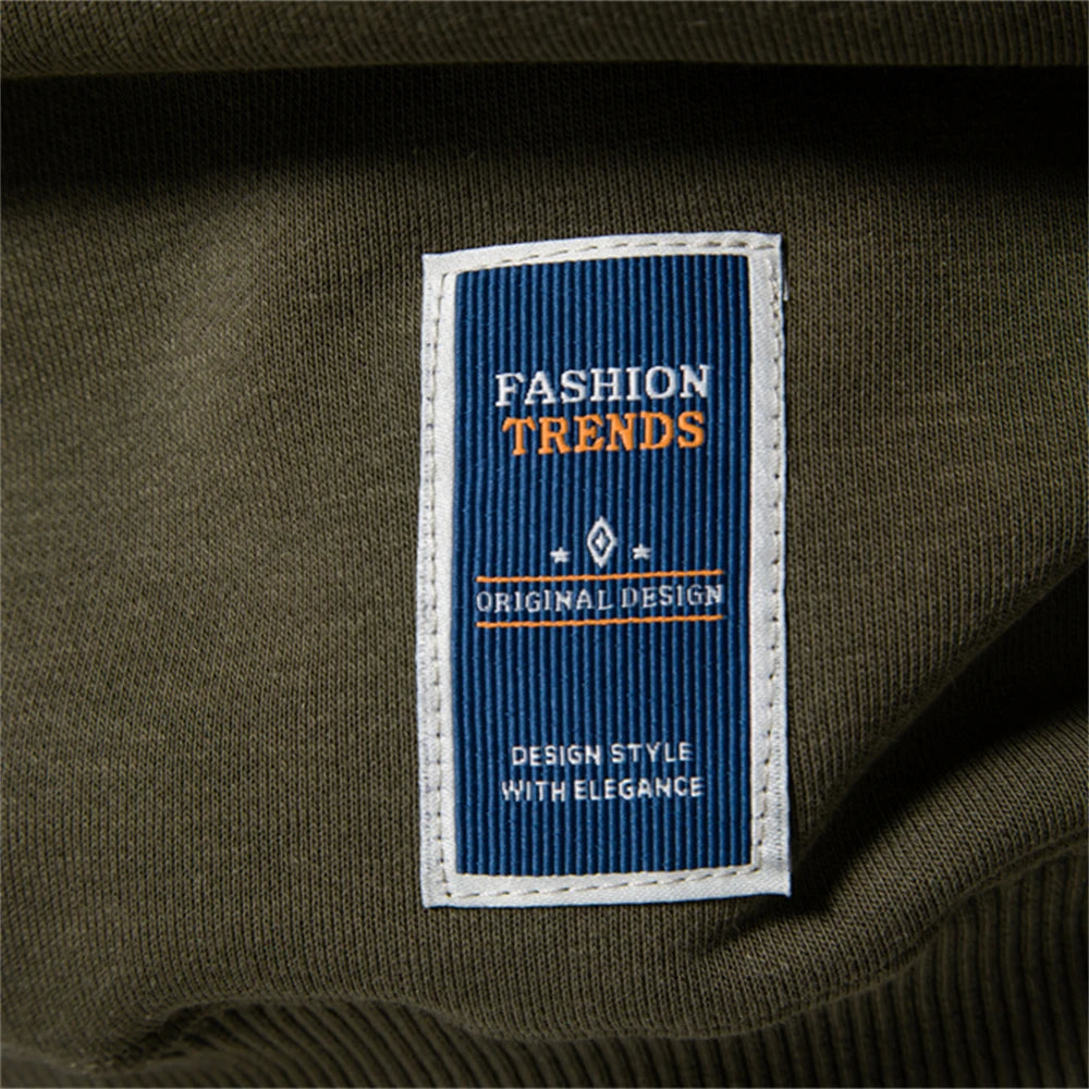 AIOPESON Moletom masculino de mistura de algodão com gola redonda e cor sólida pulôver esportivo casual para homens