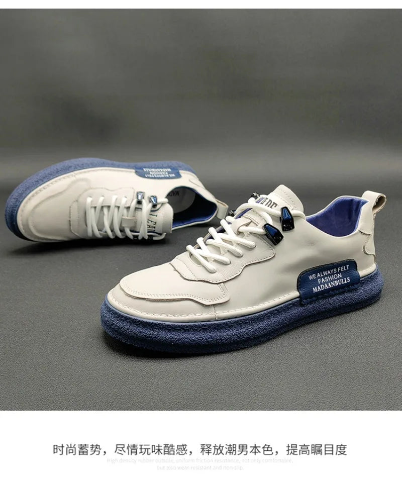 2025 novos tênis masculinos marca de couro sapatos casuais tendência sapatos para homens conforto apartamentos designer sapatos masculinos zapatillas hombre