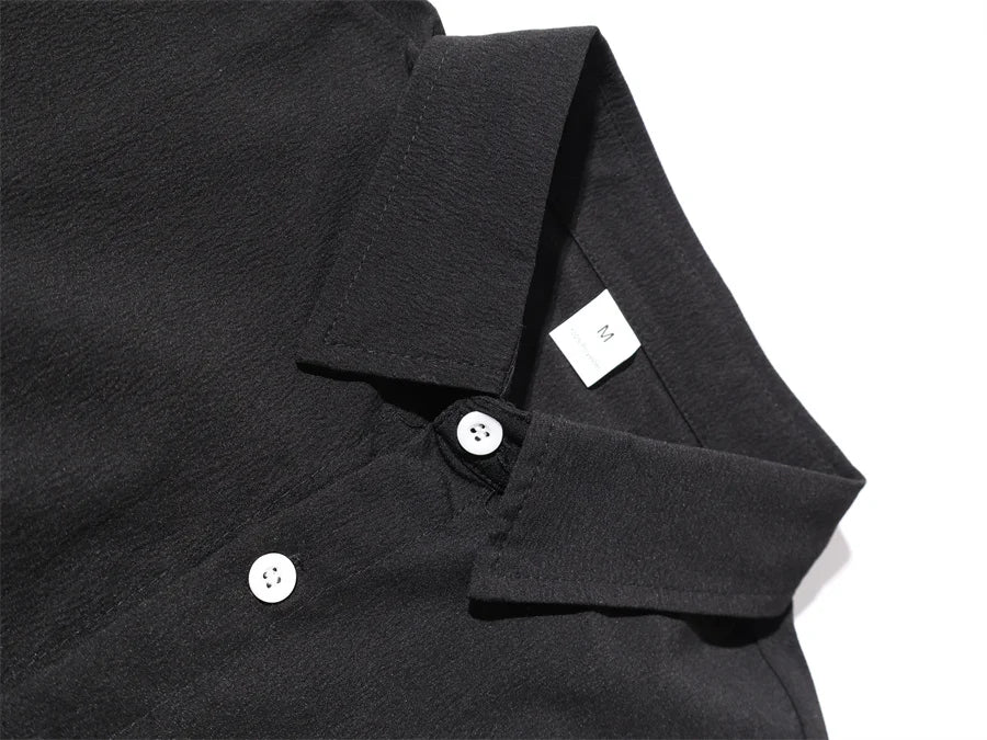 Novo verão 2 peças casual todos os dias lapela shorts conjunto havaiano cor sólida sem mangas camisa masculina praia shorts