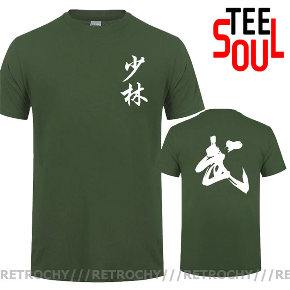 Nova caligrafia chinesa artes marciais palavra camiseta masculina china shaolin kung fu cultura impressão tshirt moda rua wushu t camisa