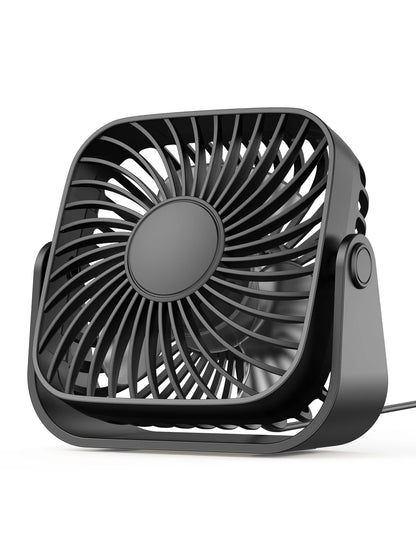 TOPK 4 Polegadas USB Mini Ventilador Portátil para Acampamento, Ventilador Pessoal de Mesa Silencioso de 3 Velocidades, 360 ° Ajuste de ventiladores de pé para sala de casa