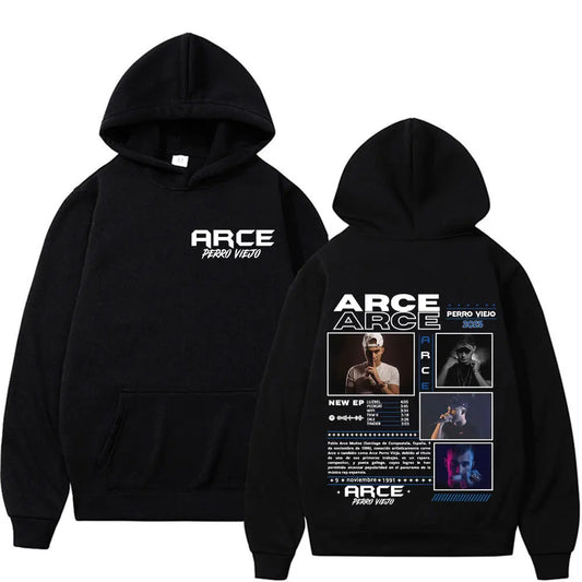 Rapper arce perro viejo álbum tour 2025 capa hoodies masculino vintage hip hop pop música moletom unisex conforto moletom com capuz streetwear