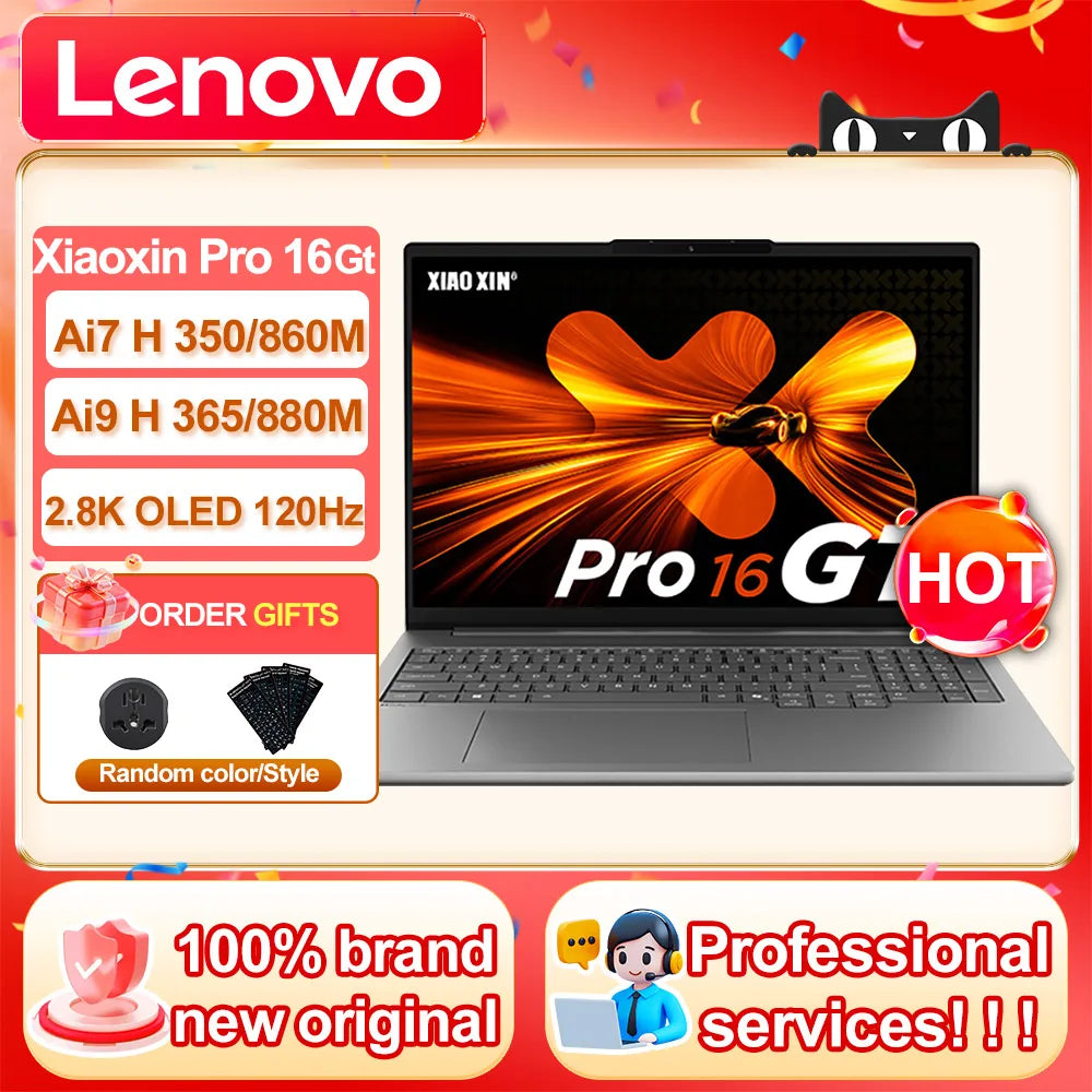 2025 Lenovo Xiaoxin Pro 16 GT Ai 7 H 350/Radeon 860M Ai9 H 365/Radeon 880M 32GB + 1TB 16 polegadas 2.8K OLED 120Hz