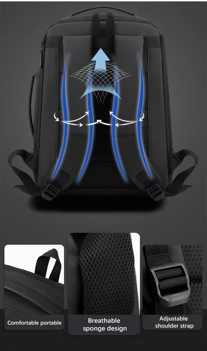 17 Polegada negócios portátil mochila à prova dwaterproof água notebook para homens saco de livro escolar expansível multifuncional carregamento usb homem mochilas