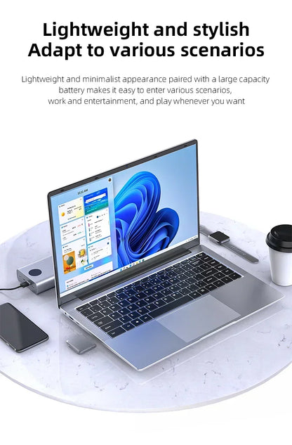 Computador portátil de escritório, 14.1 ", 12gb de ram, 1tb, 2tb, ssd, windows 11, notebook, aprender, recreação, entretenimento, laptops portáteis