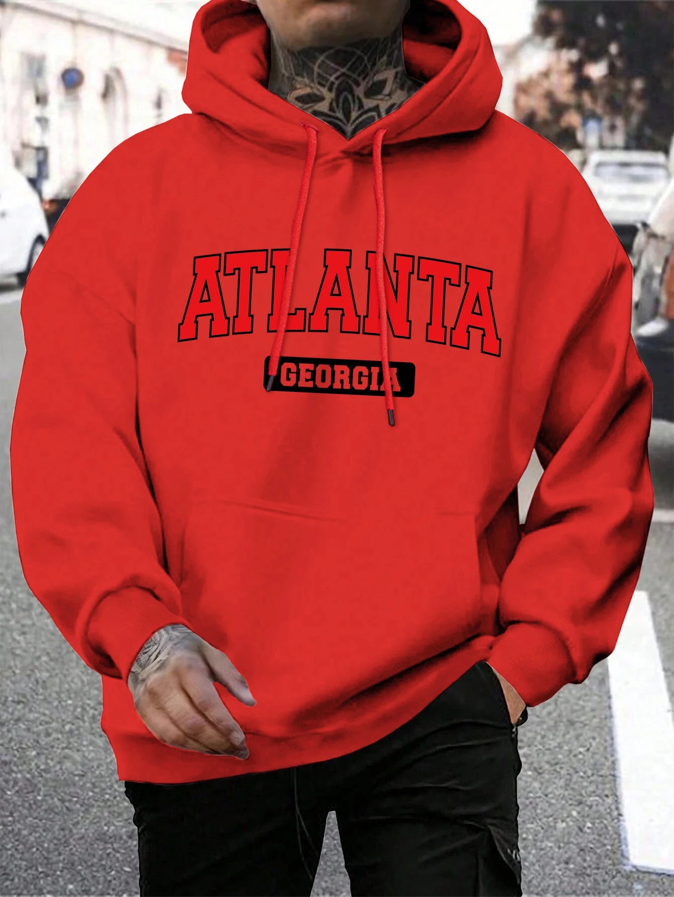 Atlanta feorgia atlanta feorgia impressão moletom masculino harajuku casual com capuz moda solta hoodie vintage velo topos