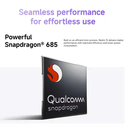 【Marca +】Redmi 15 Versão Global Smartphone 6,9" 50MP 7000mAh bateria 33W carregamento rápido IP64 Snapdragon ®   685 Plataforma Móvel