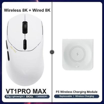 Rapoo vt3pro mouse para jogos sem fio 59g superleve 8khz taxa de pesquisa 26000 dpi paw3398 sensor óptico final longa vida útil da bateria