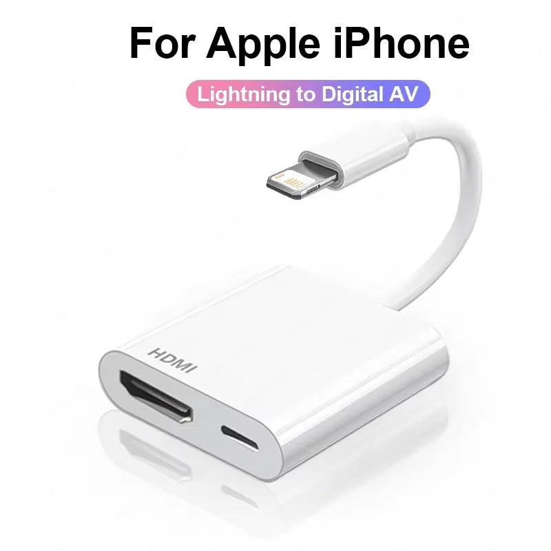 Para apple iphone relâmpago para adaptador av digital para iphone 14 pro 13 12 11 hdmi projetor sincronização conversor de tela com carregamento f