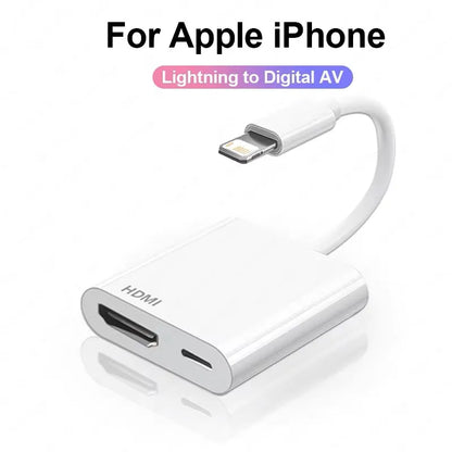 Para apple iphone relâmpago para adaptador av digital para iphone 14 pro 13 12 11 hdmi projetor sincronização conversor de tela com carregamento f