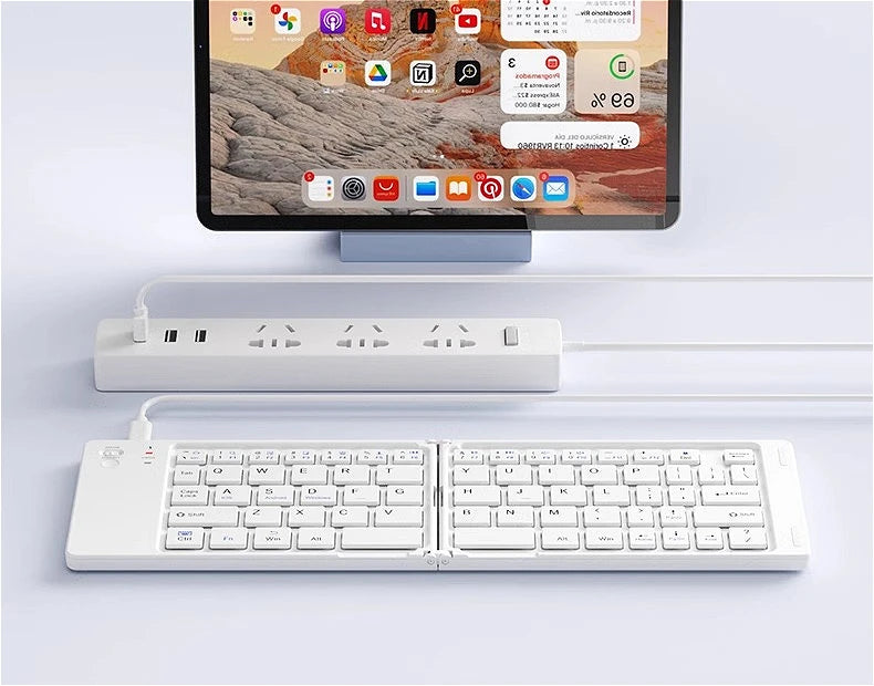 Mingcvol mini teclado sem fio dobrável fino portátil bluetoo threchargeable teclado dobrável para xiaomi ios windows android