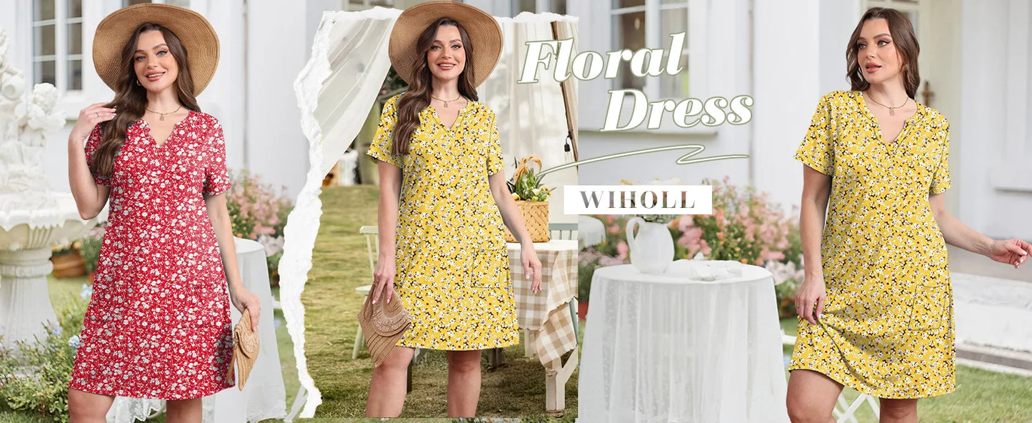 Vestidos de moda para mulheres 2025 casual verão com decote em v vestido de convidado de casamento manga curta moda praia férias roupas