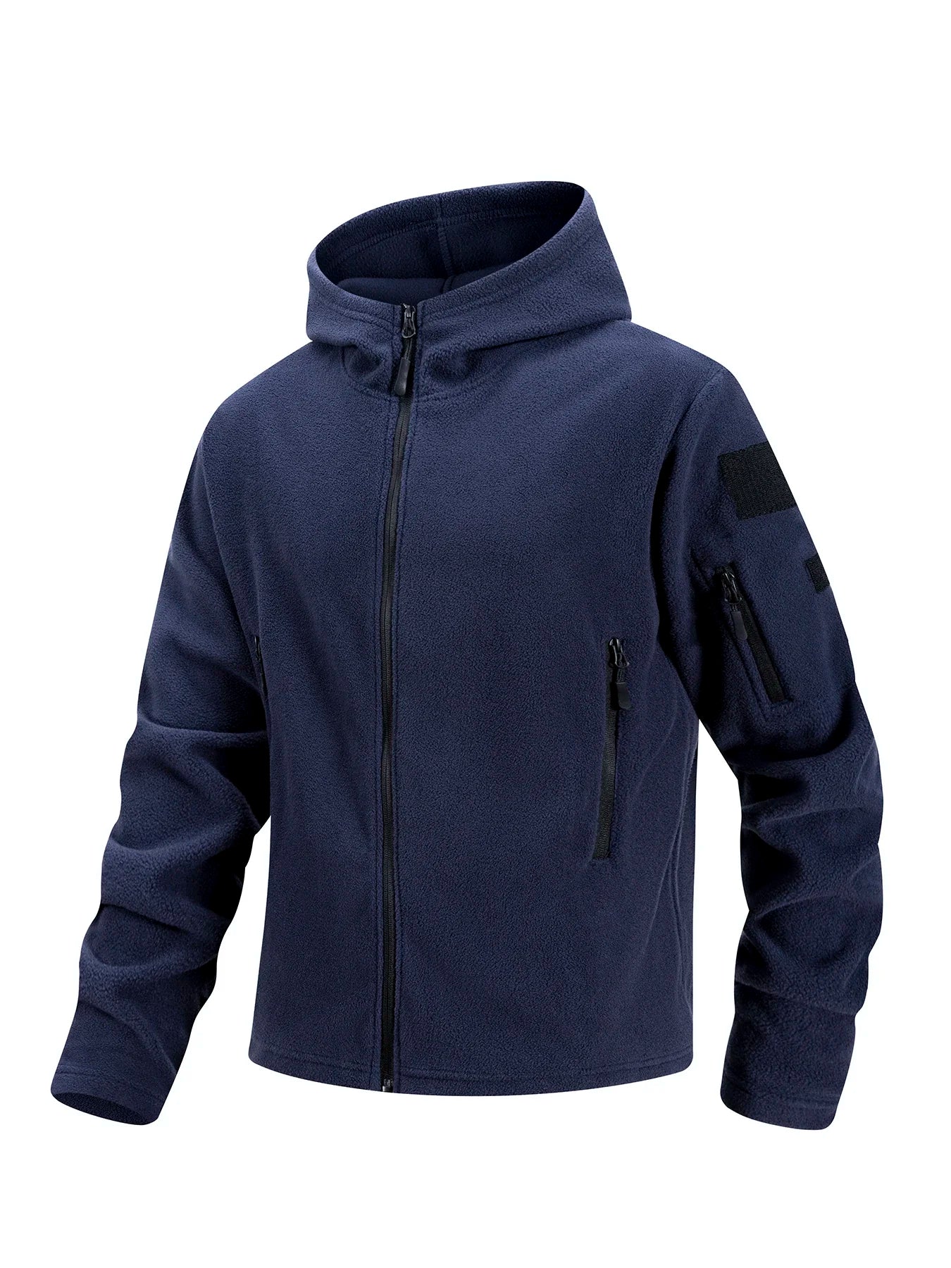 Jaqueta de lã masculina de caça de inverno casacos quentes polar ao ar livre jaqueta com capuz multi-bolso casual completo zip esporte caminhadas casaco S-XXXL