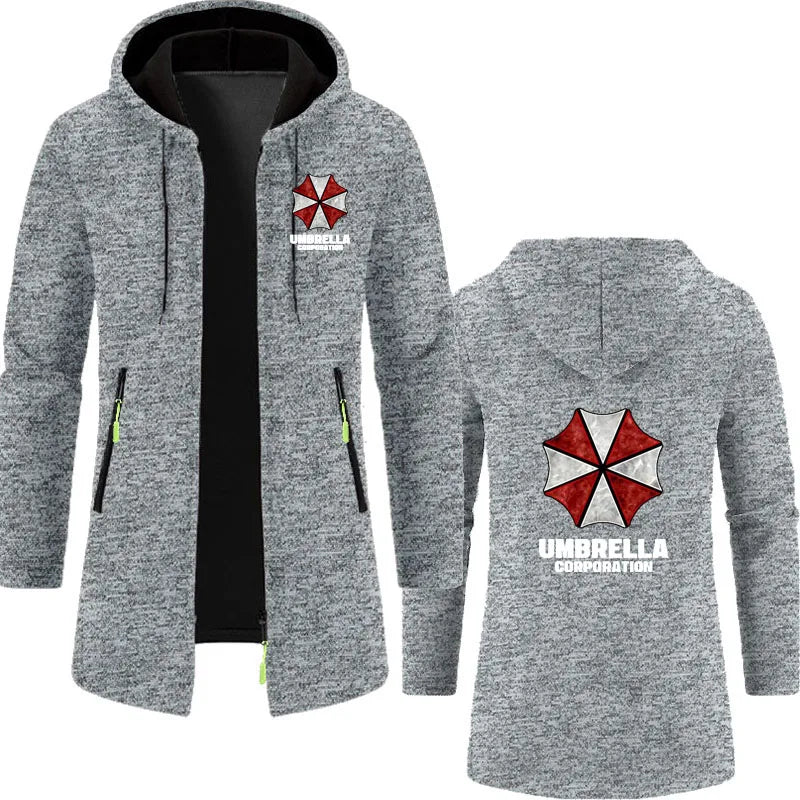 Guarda-chuva empresa 2025 moletom longo masculino primavera e outono cor sólida com zíper pulôver conforto harajuku moletom superior