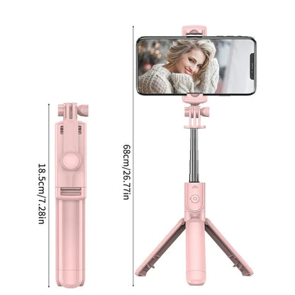 Tripé sem fio para selfie stick com controle remoto removível para iPhone TikTok Live Streaming
