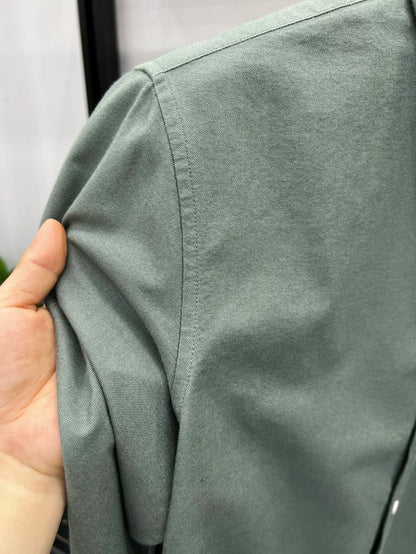 Novo 100% algodão camisa de manga comprida masculina designer marca primavera outono moda negócios confortável respirável topo roupas masculinas