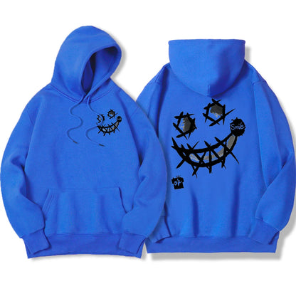 Por favor, sorriso, ok padrões interessantes moletom masculino harajuku moda com capuz quente casual hoodies outono oversize topos
