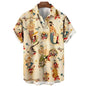 Camisa havaiana retrô masculina com impressão 3D, gráficos sereia, botão casual, manga curta, lapela, streetwear, verão