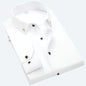 Qualidade de luxo masculino diamante botão sólido vestido camisa casual padrão-ajuste confortável macio camisa de manga longa roupas masculinas