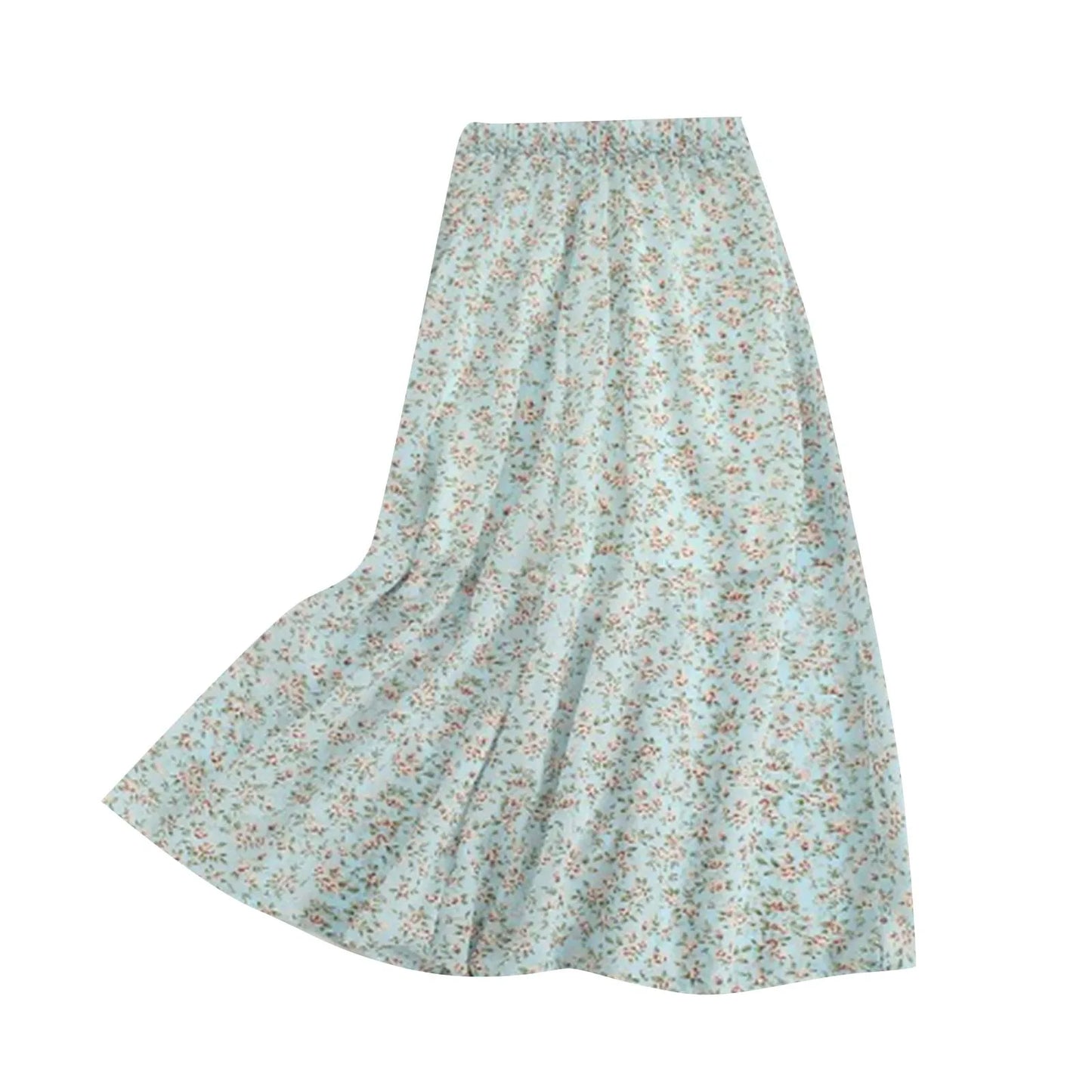 Moda feminina e all-match primavera e verão casual retro temperamento floral impresso saia falda larga elegante para mujer