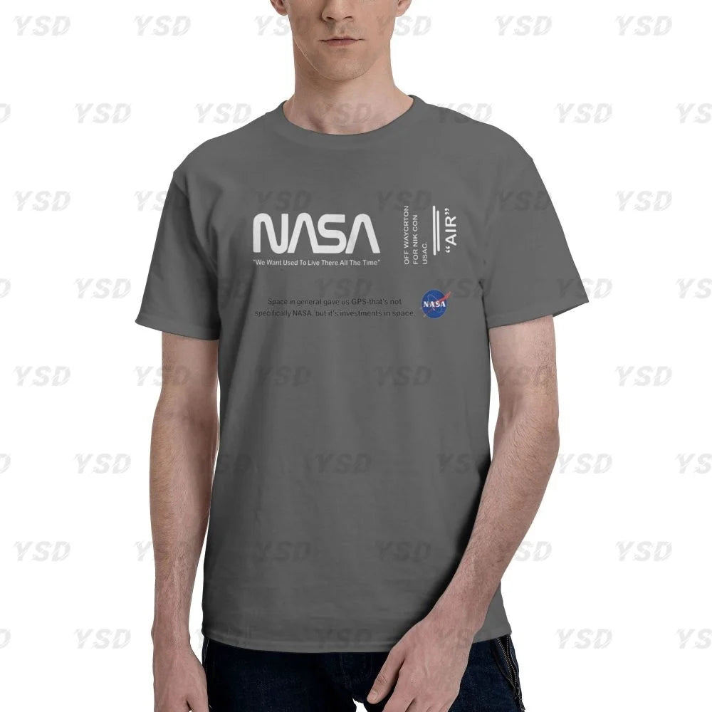 Camiseta esportiva masculina Nasa Space, aconchegante, camiseta grande