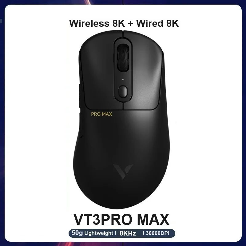 Rapoo vt3pro mouse para jogos sem fio 59g superleve 8khz taxa de pesquisa 26000 dpi paw3398 sensor óptico final longa vida útil da bateria