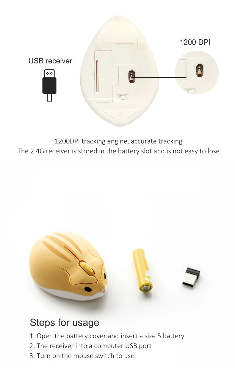 2.4g mouse sem fio roxo hamster forma ratos criativos para a menina crianças presente óptico 3d mini mouse 1200dpi gaming mause para portátil