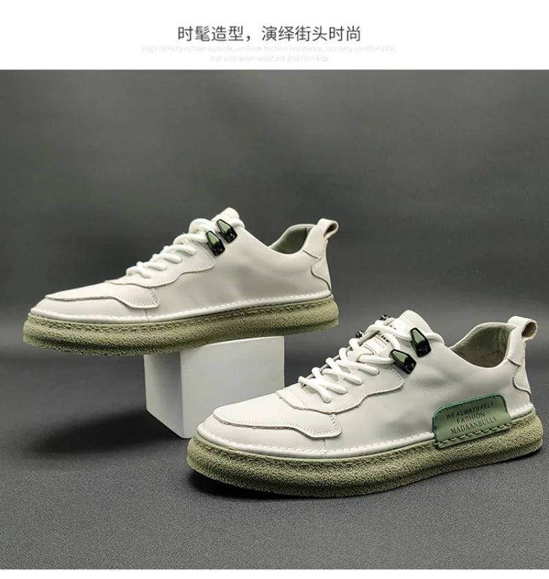 2025 novos tênis masculinos marca de couro sapatos casuais tendência sapatos para homens conforto apartamentos designer sapatos masculinos zapatillas hombre