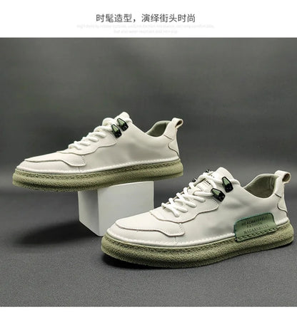 2025 novos tênis masculinos marca de couro sapatos casuais tendência sapatos para homens conforto apartamentos designer sapatos masculinos zapatillas hombre