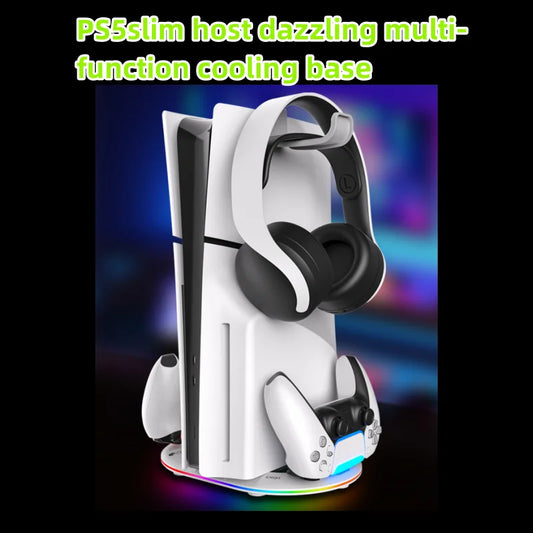 PS5pro, PS5slim Console de jogos Unidade óptica base de suporte vertical digital com luzes P5 controlador duplo carregador de assento montagem de fone de ouvido