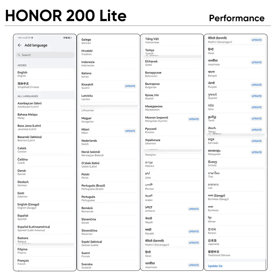 Versão global honor 200 lite 5g smartphone Mediatek dimensão 6080 6.7 "90hz display amoled 108mp câmera principal 4500mah bateria
