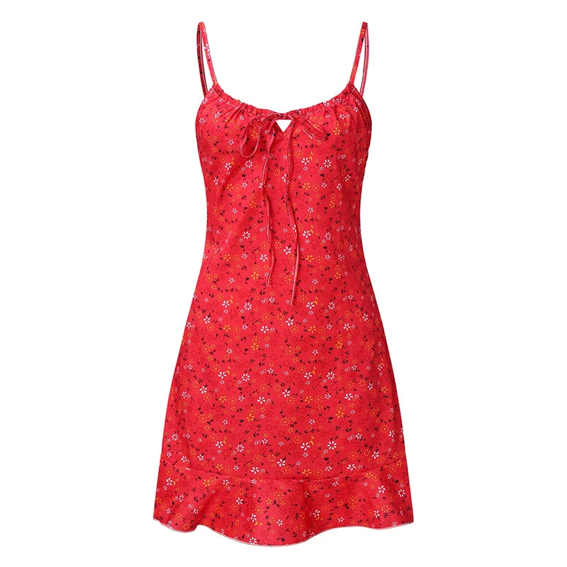 Feminino sexy casual casa pequeno floral camisola vestido verão saia confortável