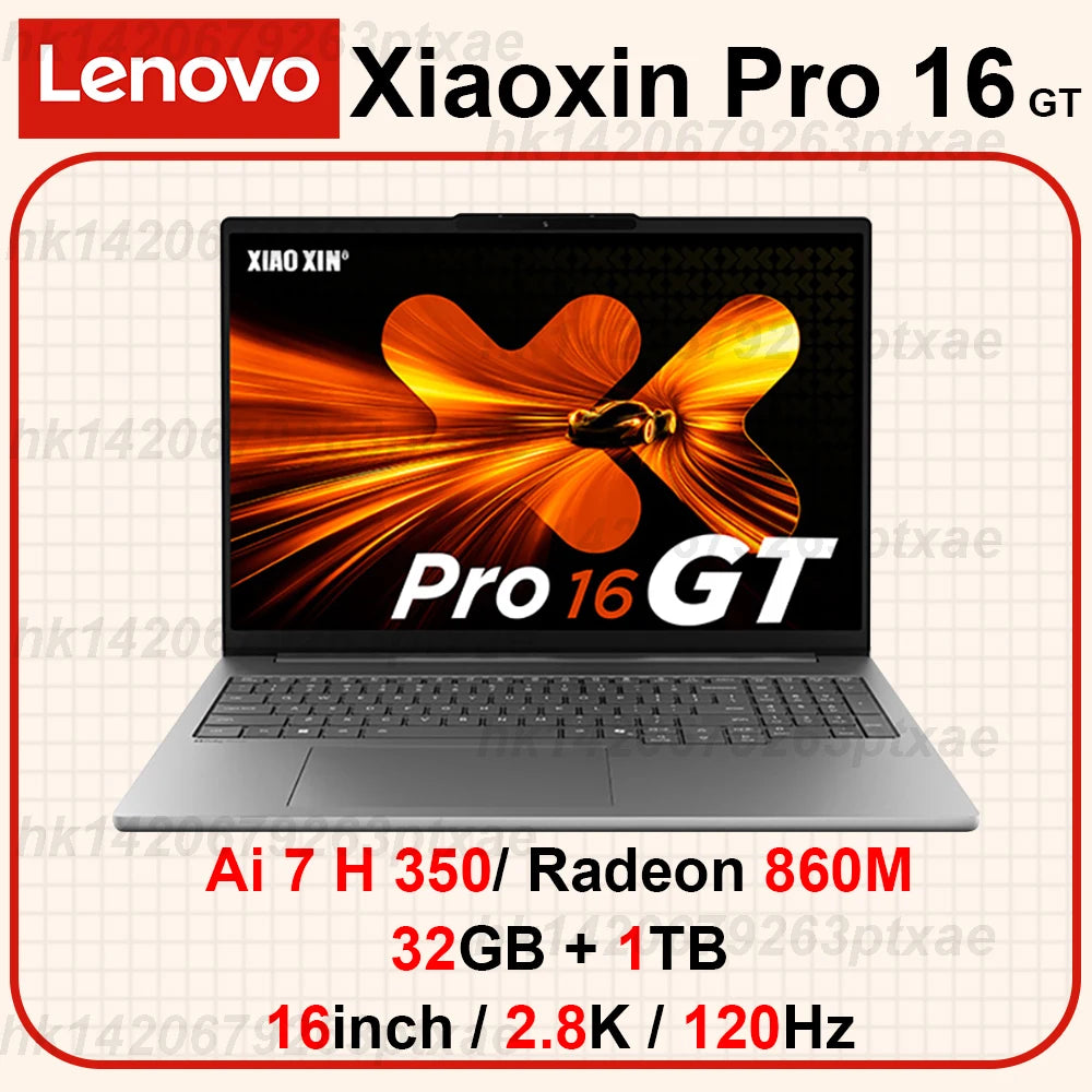 2025 Lenovo Xiaoxin Pro 16 GT Ai 7 H 350/Radeon 860M Ai9 H 365/Radeon 880M 32GB + 1TB 16 polegadas 2.8K OLED 120Hz