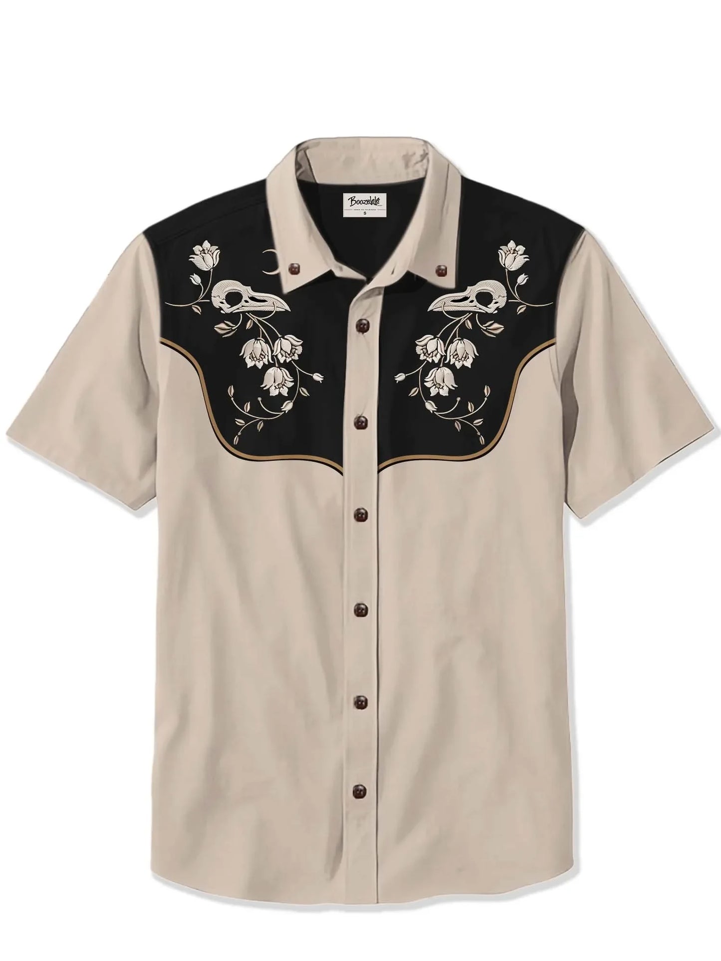 Camisa masculina de manga curta estilo cowboy ocidental, confortável, respirável, verão, arte, botão, camisas havaianas divertidas