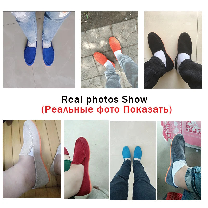 Mocassins de lona tamanho grande masculino, tênis planos simples, sapatos casuais masculinos, sapatos de caminhada, vintage, baratos