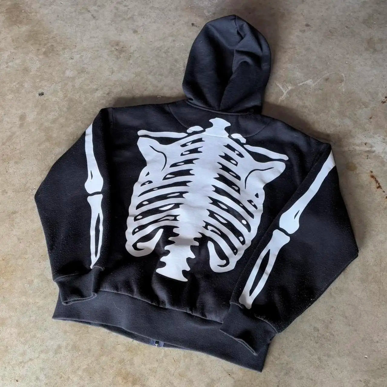 2000s crânio padrão gótico hoodie y2k zíper rosto coberto crânio padrão impresso hoodie casual punk hip hop rua retro engraçado