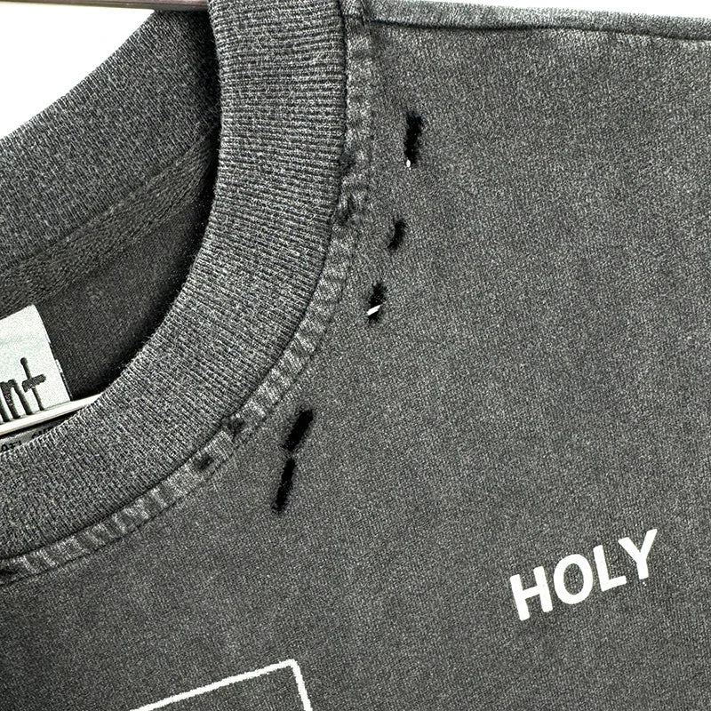 Crânio vermelho impressão de dedo buraco danificado saint tanque t das mulheres dos homens streetwear colete de grandes dimensões vintage washe preto sem mangas t camisa