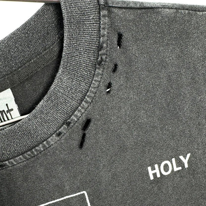 Crânio vermelho impressão de dedo buraco danificado saint tanque t das mulheres dos homens streetwear colete de grandes dimensões vintage washe preto sem mangas t camisa