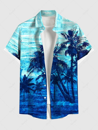 Verão plus size camisa masculina impressão 3d havaí camisas botão acima praia férias camisas de manga curta camisas casuais para homem